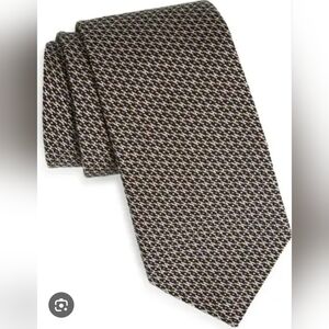 Nwt Boss Brown Geo Print Men's Tie